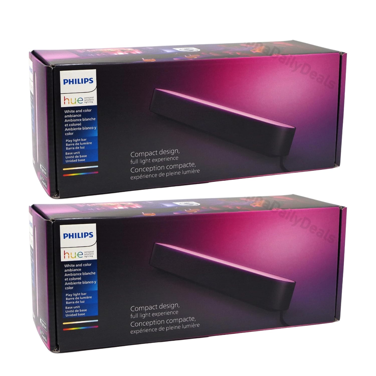 Philips Hue White & Color Ambiance Play Light Bar 2 Pack, Smart